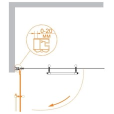 Шторка для ванны Cezares Retro 81 см прозрачное c матовым узором стекло RETRO-A-V-1-80/145-CP-G-R