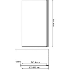 Шторка на ванну WasserKRAFT Berkel 80 R 48P01-80RM профиль Хром стекло матовое