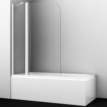 Шторка на ванну WasserKRAFT Leine 110 35P02-110W профиль Белый матовый стекло прозрачное