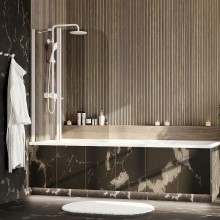 Шторка на ванну WasserKRAFT Leine 110 35P02-110W профиль Белый матовый стекло прозрачное