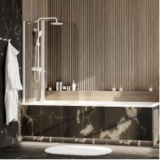 Шторка на ванну WasserKRAFT Leine 110 35P02-110W профиль Белый матовый стекло прозрачное