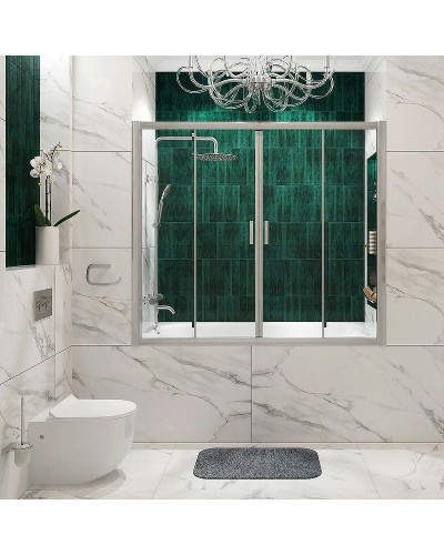 Шторка на ванну WasserKRAFT Lippe 45S02-170 профиль Хром стекло прозрачное