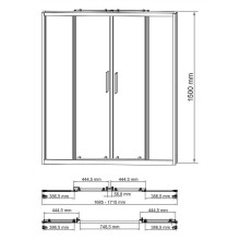 Шторка на ванну WasserKRAFT Lippe 45S02-170 профиль Хром стекло прозрачное