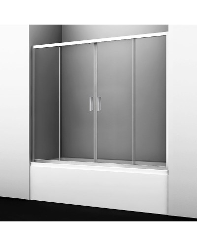 Шторка на ванну WasserKRAFT Lippe 45S02-170 профиль Хром стекло прозрачное