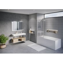 Шторка на ванну Riho Lucid GD501 80 G005046121 (GDB508B000) профиль Черный стекло прозрачное