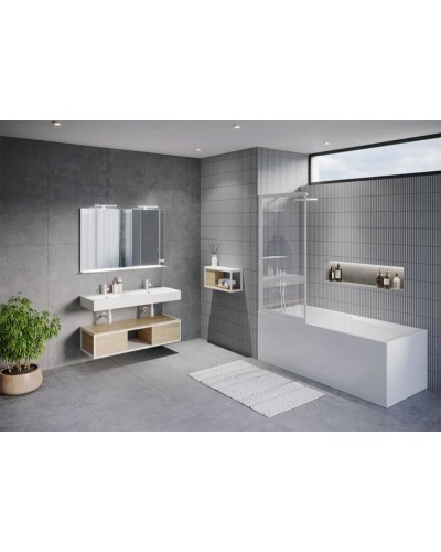 Шторка на ванну Riho Lucid GD501 80 G005046121 (GDB508B000) профиль Черный стекло прозрачное