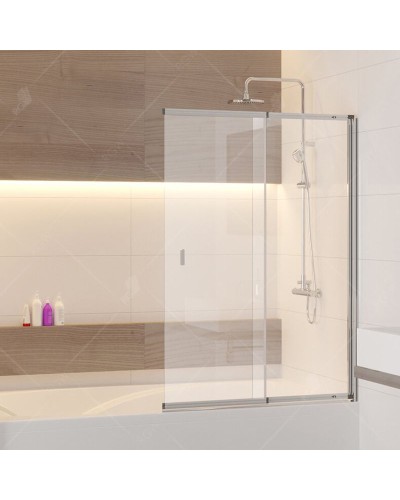 Шторка на ванну RGW Screens SC-40 100x150 профиль Хром стекло прозрачное