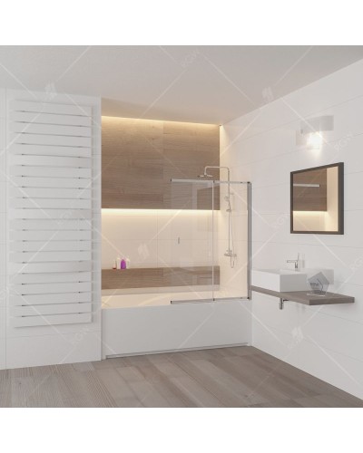 Шторка на ванну RGW Screens SC-40 100x150 профиль Хром стекло прозрачное