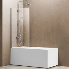 Шторка на ванну Vincea VSB-11800CL 80x140 профиль Хром стекло прозрачное