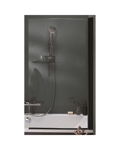 Шторка на ванну Jacob Delafon Struktura 80x140 E6D042-BLV профиль Черный стекло прозрачное