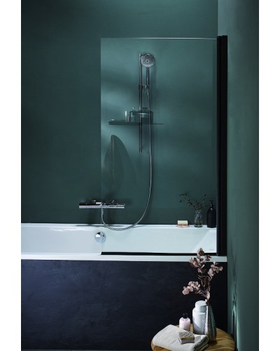 Шторка на ванну Jacob Delafon Struktura 80x140 E6D042-BLV профиль Черный стекло прозрачное