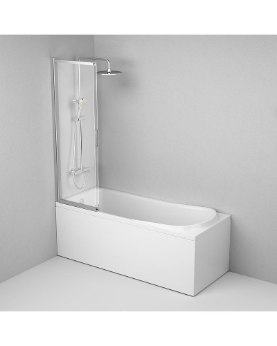 Шторка на ванну AM.PM Like W80S-100PS-150MT 100x150 профиль Хром матовый стекло прозрачное