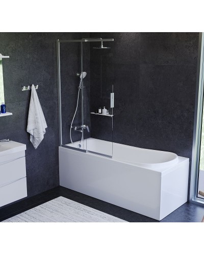 Шторка на ванну AM.PM Like W80S-100PS-150MT 100x150 профиль Хром матовый стекло прозрачное