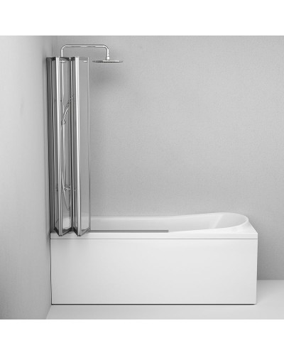 Шторка на ванну AM.PM Like 100 W80BS-100-140CT профиль Хром стекло прозрачное