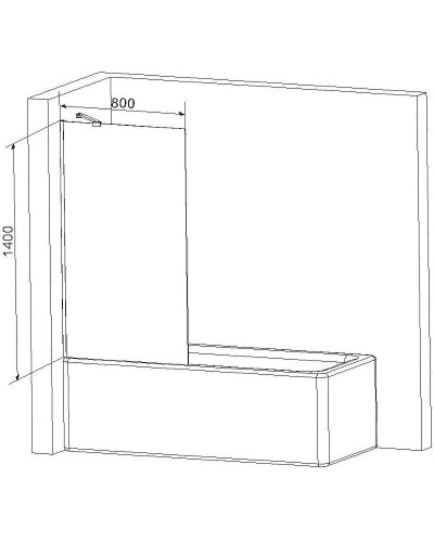 Шторка на ванну AM.PM Gem 80 W90BS-080-140CT профиль Хром стекло прозрачное