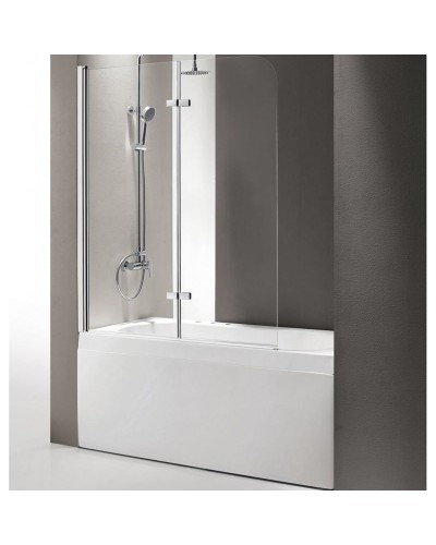 Шторка на ванну Cezares ECO-O-V-21-120/140-P-Cr-L профиль Хром стекло рифленое