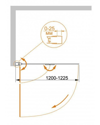 Шторка на ванну Cezares ECO-O-V-21-120/140-P-Cr-L профиль Хром стекло рифленое
