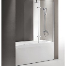 Шторка на ванну Cezares ECO-O-V-21-120/140-P-Cr-R профиль Хром стекло рифленое