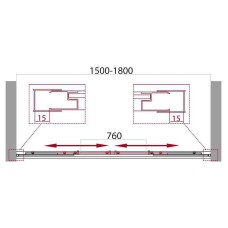 Шторка на ванну BelBagno Unique VF-2 180 UNIQUE-VF-2-150/180-140-P-Cr профиль Хром стекло рифленое