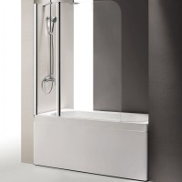 Шторка на ванну Cezares ECO-O-V-11-120/140-C-Cr профиль Хром стекло прозрачное