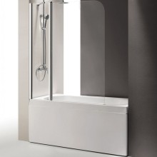Шторка на ванну Cezares ECO-O-V-11-120/140-C-Cr профиль Хром стекло прозрачное