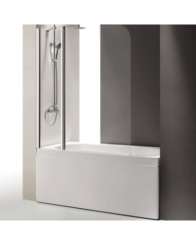 Шторка на ванну Cezares ECO-O-V-11-120/140-C-Cr профиль Хром стекло прозрачное
