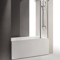 Шторка на ванну Cezares ECO-O-V-11-120/140-C-Cr профиль Хром стекло прозрачное