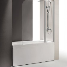 Шторка на ванну Cezares ECO-O-V-11-120/140-C-Cr профиль Хром стекло прозрачное