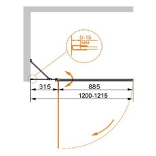 Шторка на ванну Cezares ECO-O-V-11-120/140-C-Cr профиль Хром стекло прозрачное