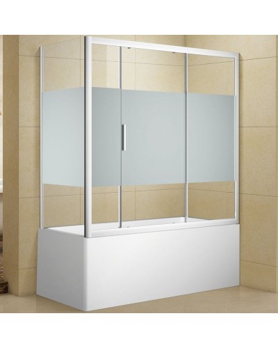 Шторка на ванну Aquanet Practic AE10-B-150H150U-CP 150 243611 профиль Хром стекло прозрачное с шелкографией без боковой стенки