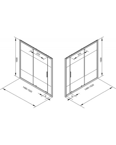 Шторка на ванну Aquanet Practic AE10-B-150H150U-CP 150 243611 профиль Хром стекло прозрачное с шелкографией без боковой стенки