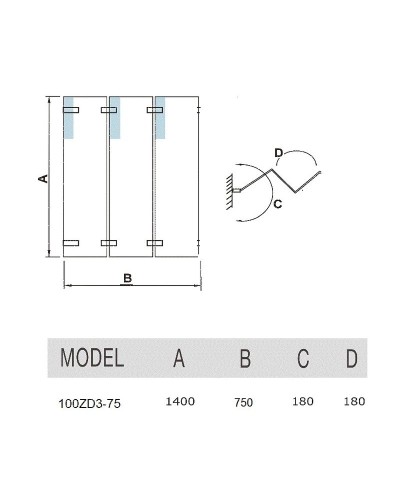 Шторка на ванну WeltWasser WW100 ZD3 75 10000000935 профиль Хром стекло прозрачное