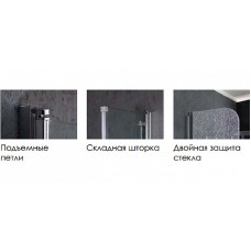 Шторка на ванну Excellent Fliper 80 KAAX.1309.800.LE профиль Хром стекло прозрачное