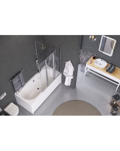 Шторка на ванну Excellent Fliper 120 R KAAX.1309.1200.PR Хром Прозрачный