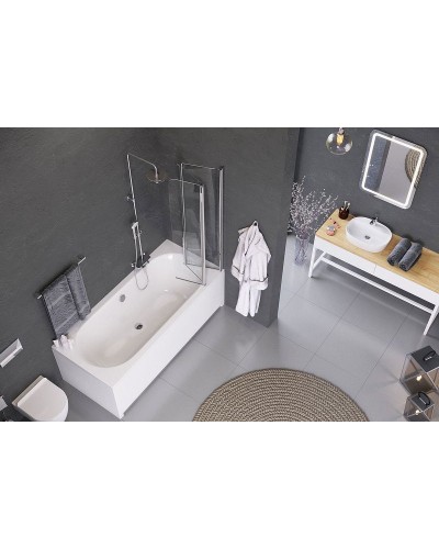 Шторка на ванну Excellent Fliper 120 R KAAX.1309.1200.PR Хром Прозрачный