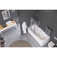 Шторка на ванну Excellent Fliper 120 L KAAX.1309.1200.LE профиль Хром стекло прозрачное