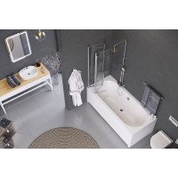 Шторка на ванну Excellent Fliper 120 L KAAX.1309.1200.LE профиль Хром стекло прозрачное