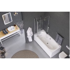 Шторка на ванну Excellent Fliper 120 L KAAX.1309.1200.LE профиль Хром стекло прозрачное