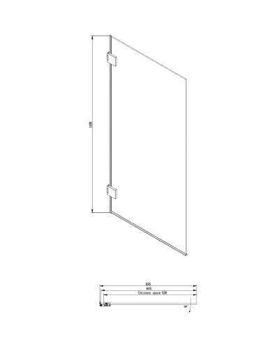 Шторка на ванну Ambassador Bath Screens 70х140 16041101 профиль Хром стекло CrystalPure