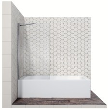 Шторка на ванну Ambassador Bath Screens 80х140 16041103 профиль Хром стекло CrystalPure