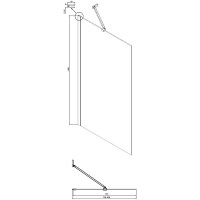 Шторка на ванну Ambassador Bath Screens 80х140 16041103 профиль Хром стекло CrystalPure