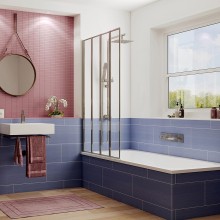 Шторка на ванну Ambassador Bath Screens 90х140 16041110L профиль Хром стекло CrystalPure