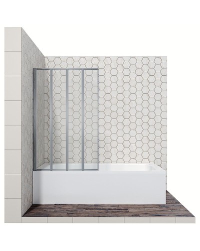 Шторка на ванну Ambassador Bath Screens 100х140 16041111L профиль Хром стекло CrystalPure