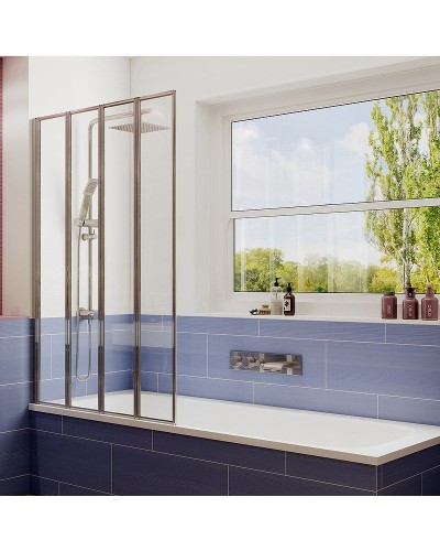 Шторка на ванну Ambassador Bath Screens 100х140 16041111L профиль Хром стекло CrystalPure