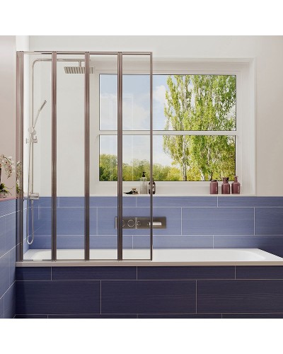 Шторка на ванну Ambassador Bath Screens 100х140 16041111L профиль Хром стекло CrystalPure