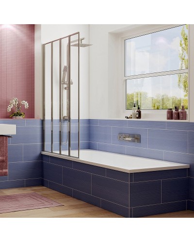 Шторка на ванну Ambassador Bath Screens 100х140 16041111L профиль Хром стекло CrystalPure