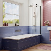 Шторка на ванну Ambassador Bath Screens 70х140 16041206 профиль Черный стекло прозрачное