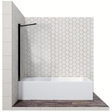 Шторка на ванну Ambassador Bath Screens 80х140 16041207 профиль Черный стекло прозрачное