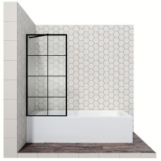Шторка на ванну Ambassador Bath Screens 70х140 16041208 профиль Черный стекло прозрачное