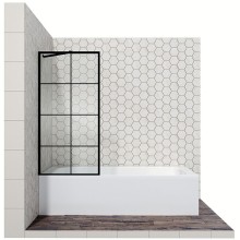 Шторка на ванну Ambassador Bath Screens 80х140 16041209 профиль Черный стекло прозрачное